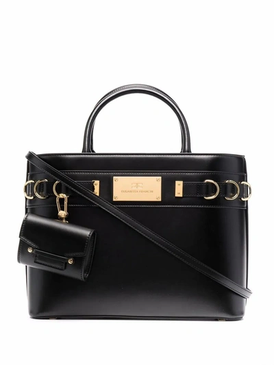 Shop Elisabetta Franchi Women's Black Leather Handbag