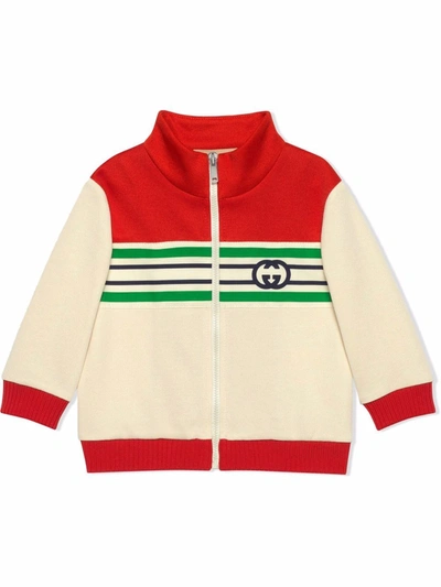 Gucci Baby Off-white & Red Interlocking G Jacket | ModeSens