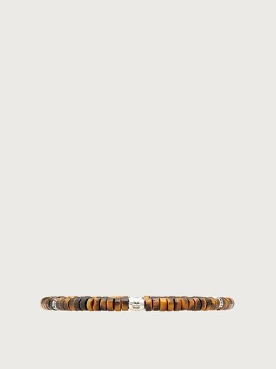 Shop Ferragamo Tiger's Eye Bracelet (s) In Brown