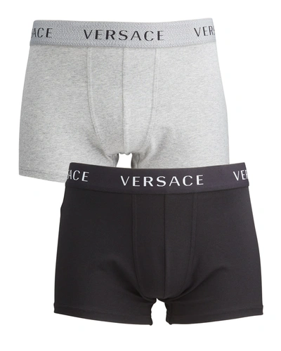 Shop Versace Men's 2-pack Long Boxer Briefs In Multi