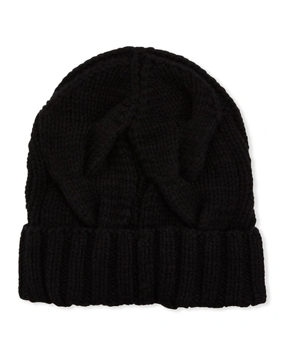Shop Loro Piana Chunky Knit Cashmere Beanie Hat In Black