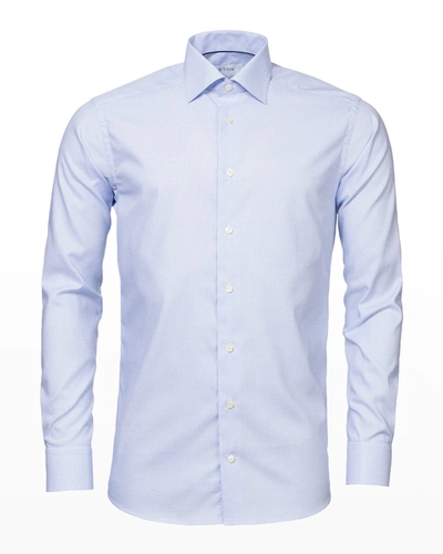 Shop Eton Men's Contemporary Check Dress Shirt In Blue