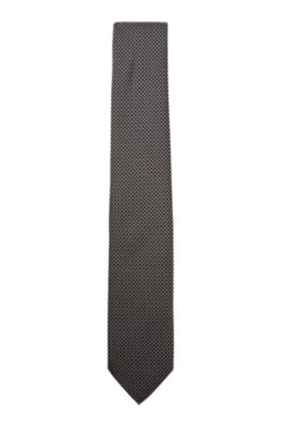 Shop Hugo Boss Jacquard Patterned Tie In Water Repellent Silk In Grey