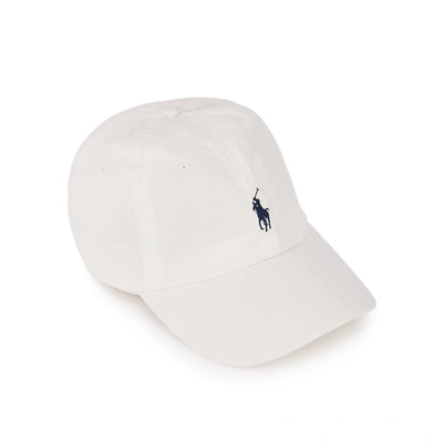Shop Polo Ralph Lauren White Logo-embroidered Twill Cap In Off White