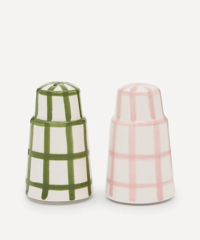 Shop Vaisselle Salt N Pepa Shakers Set Of Two In Rosa/verde