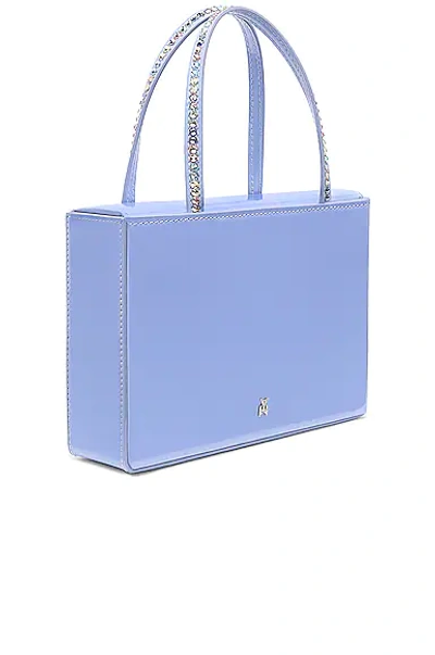 Shop Amina Muaddi Amini Gilda Patent Bag In Dust Blue
