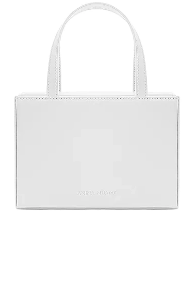 Shop Amina Muaddi Superamini Giorgia Patent Bag In White
