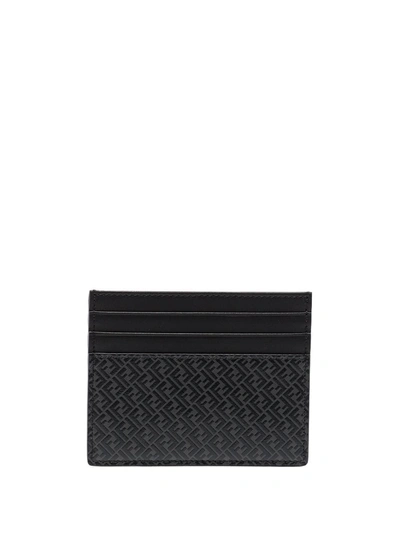 Shop Fendi Ff-monogram Pattern Wallet In Black