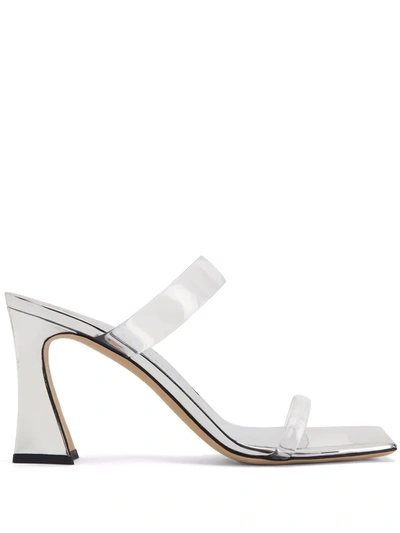 Shop Giuseppe Zanotti Flaminia Plexi Clear-strap Sandals In Silver