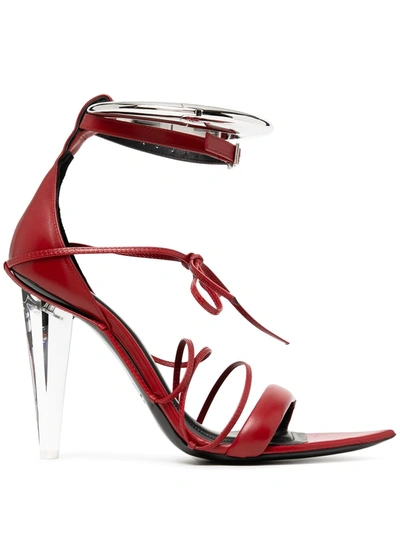 Shop Peter Do Transparent-heel Sandals In Red