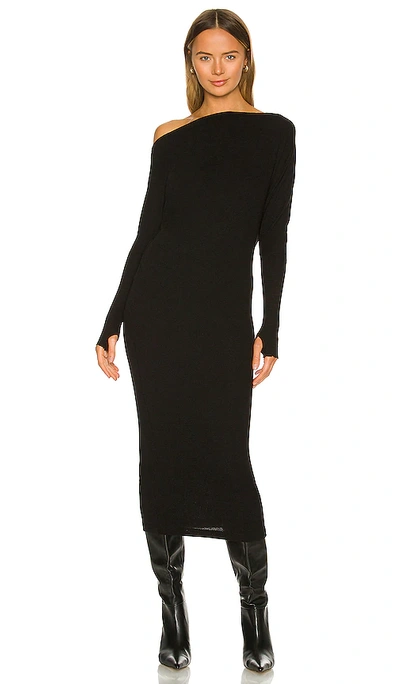 Shop Enza Costa Sweater Knit Slouch Dress In Black