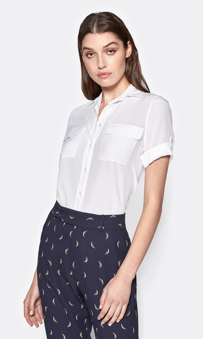 Shop Equipment Short Sleeve Slim Signature Silk Shirt In Bright White