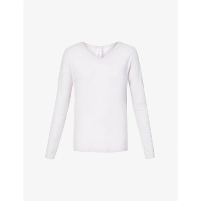 Shop Hanro Womens 1397 Lilac Ami V-neck Cotton-jersey Top S