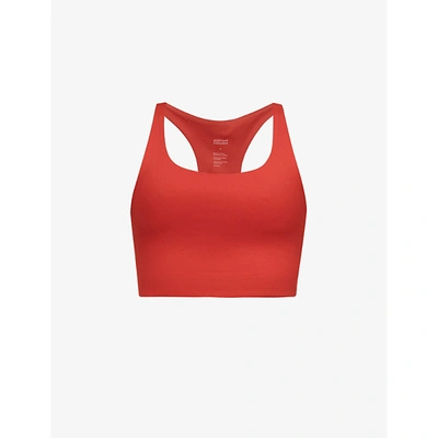 Shop Girlfriend Collective Paloma Stretch-recycled Polyester Sports Bra In Ember