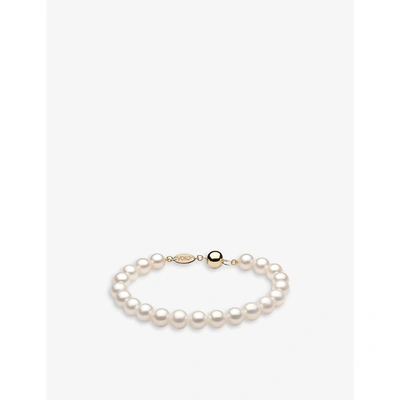 Shop Yoko London Classic 18ct Yellow-gold And Freshwater Pearl Bracelet In Yellow Gold