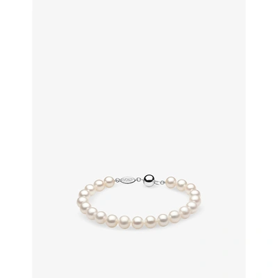 Shop Yoko London Classic 18ct White-gold And Freshwater Pearl Bracelet In White Gold