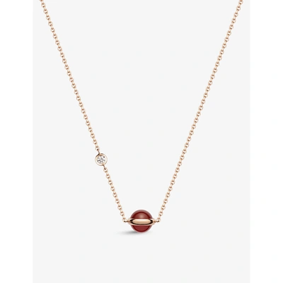 Shop Piaget Women's Rose Gold Possession 18ct Rose-gold, 0.05ct Diamond And Carnelian Pendant Necklace