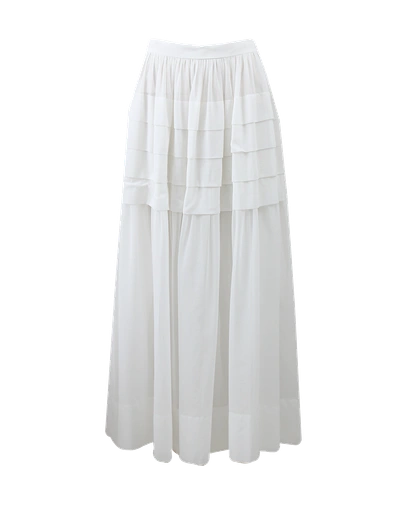 Michael Kors Tiered Maxi Skirt In White
