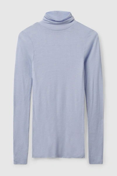 Shop Cos Slim-fit Merino Wool Turtleneck Top In Blue