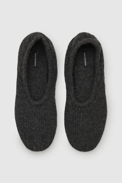 Shop Cos Ribbed Cashmere Slippers In Grey