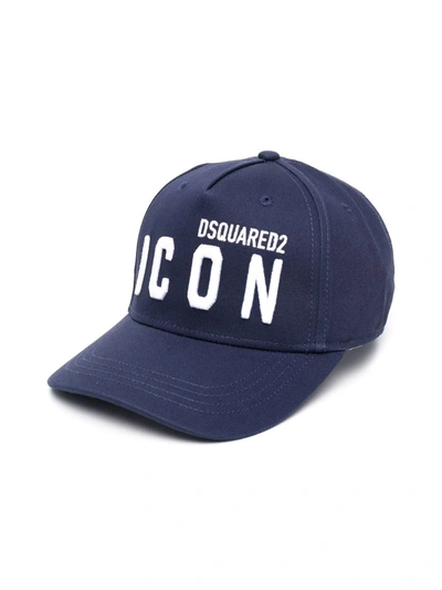 Shop Dsquared2 Embroidered Logo Cap In Blue