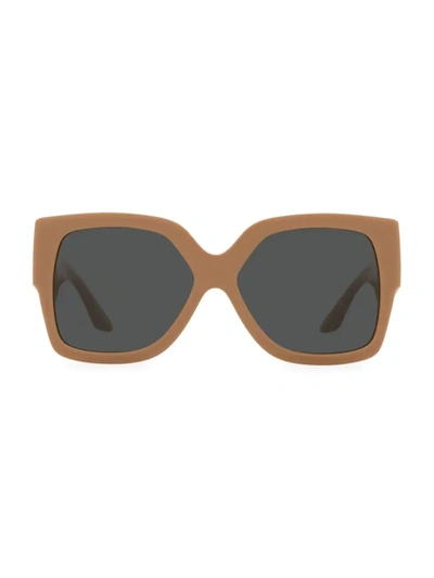 Shop Versace 59mm Rectangular Sunglasses In Sand