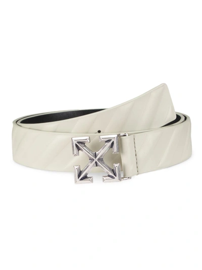 Shop Off-white Men's Abbey Stone Diagonal Arrow Buckle Leather Belt