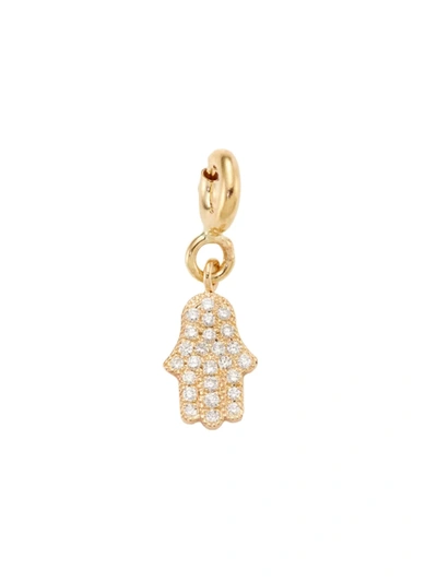 Shop Zoë Chicco Women's 14k Yellow Gold & Diamond Hamsa Charm