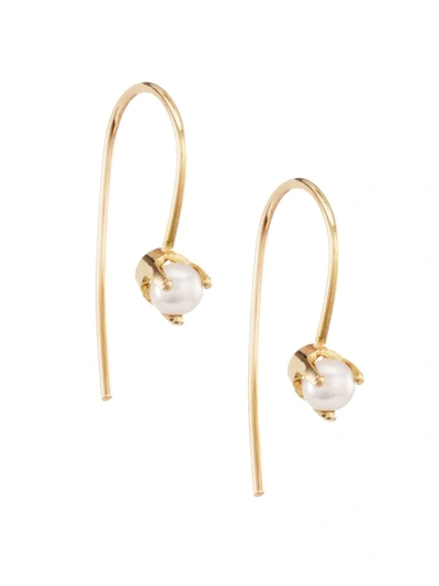 Shop Zoë Chicco Women's 14k Yellow Gold & Cultured Freshwater Pearl Threader Earrings