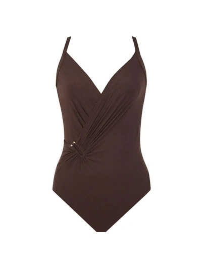 Shop Amoressa By Miraclesuit Women's U-turn Ulyana One-piece Swimsuit In Fudge