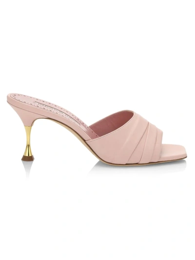 Shop Manolo Blahnik Picoux Leather Mules In Pink