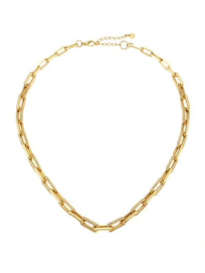 Shop Jordan Road Jewelry Women's Posh 18k Gold-plated & Cubic Zirconia Chain Necklace