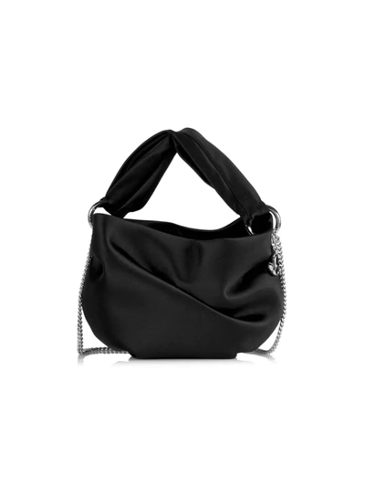 Shop Jimmy Choo Women's Bonny Satin Top-handle Bag In Black