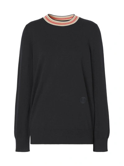 Shop Burberry Women's Tilda Cashmere Pullover Sweater In Black