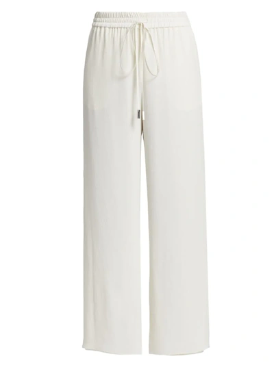 Shop Halston Women's Fawn Crepe Wide-leg Pants In Chalk