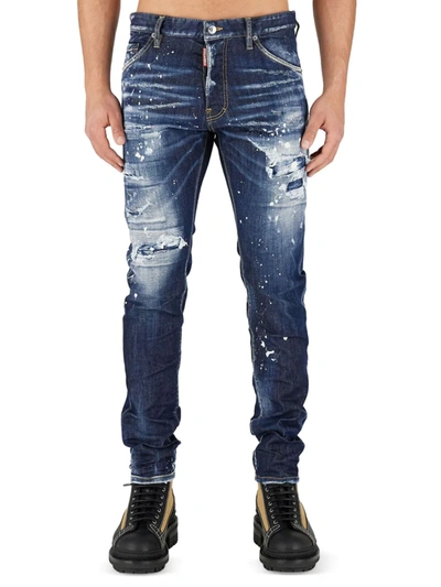 Dsquared2 Men's Cool Guy Low-rise Skinny Jeans In Navy Blue | ModeSens