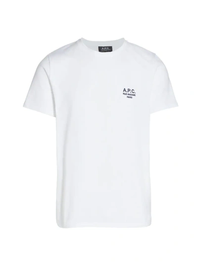 Shop Apc Logo Cotton T-shirt In White