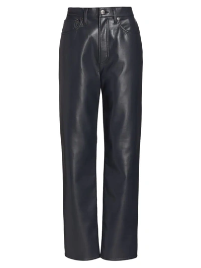 Shop Agolde Women's Recycled Leather Pants In Shadow Dark Grey Blue