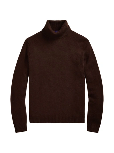 Shop Ralph Lauren Men's Cashmere Turtleneck Sweater In Brown