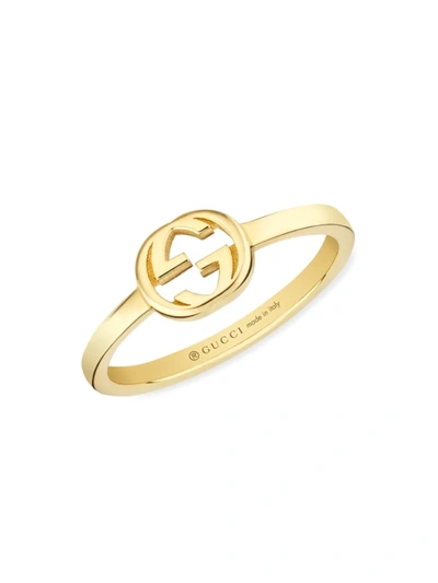 Shop Gucci Women's Interlocking G 18k Ring In Yellow Gold