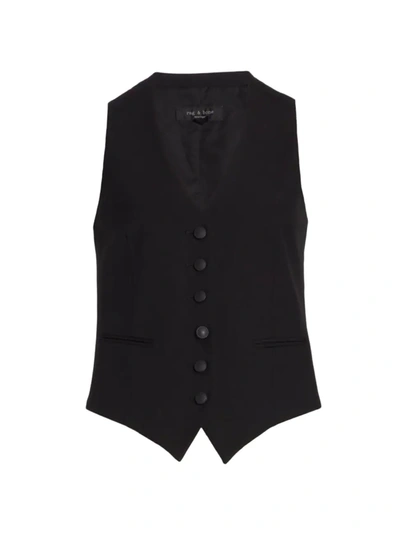 Shop Rag & Bone Women's Vanessa Button-front Vest In Black