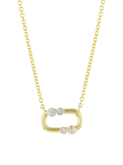 Shop Phillips House Women's 14k Yellow Gold & Diamond Oval Pendant Necklace