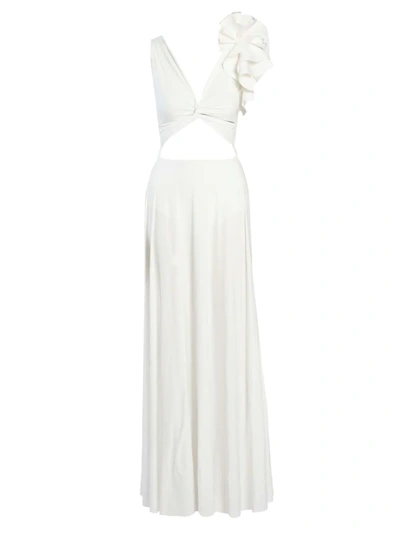 Shop Maygel Coronel Women's Blanca Ruffle Maxi Dress In Off White