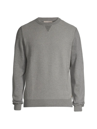 Shop Corneliani Men's Dorito Crewneck Sweatshirt In Charcoal