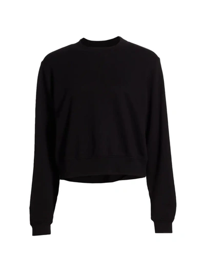 Shop Cotton Citizen Women's Milan Crop Sweatshirt In Jet Black