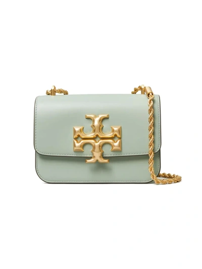 Shop Tory Burch Eleanor Small Leather Shoulder Bag In Blue Celadon