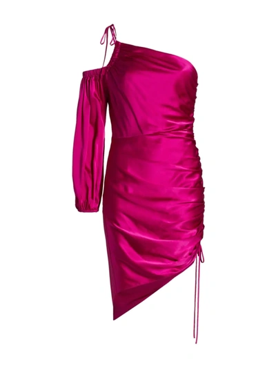 Shop Cinq À Sept Women's Nakita One-shoulder Silk Dress In Petunia