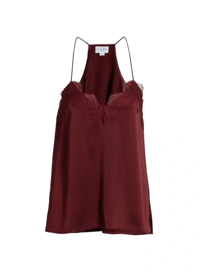 Shop Cami Nyc Racer Silk Camisole In Currant