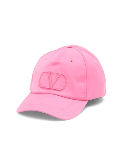 Shop Valentino Men's Vlogo Monochrome Baseball Hat In Cyclamin Pink