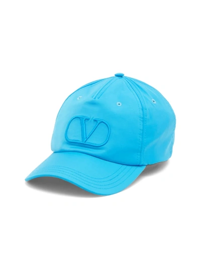 Shop Valentino Vlogo Monochrome Baseball Hat In Crystal Blue